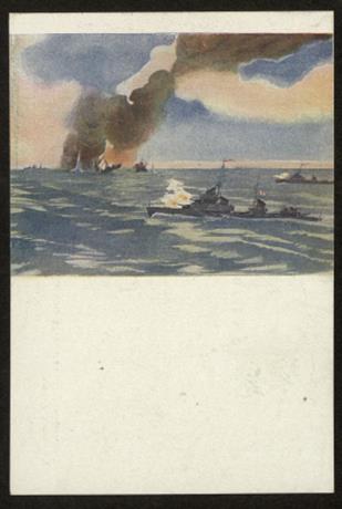 Обложка книги Советские эсминцы топят вражеские корабли в Финском заливе почтовая карточка
